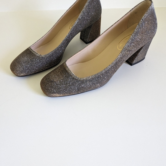 Browns Couture block heel metallic pumps sz 8.5 - Picture 2 of 4